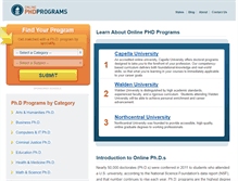 Tablet Screenshot of onlinephdprograms.com